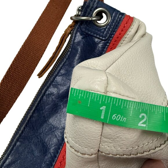 The Sak Kendra Leather Crossbody Red Cream Blue Patriotic Purse Bag - Picture 10 of 11